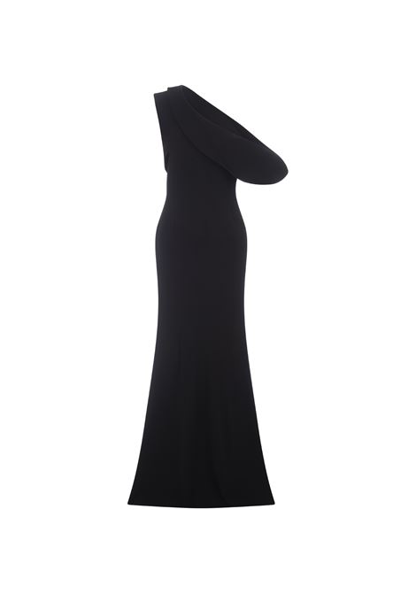 Black Asymmetrical Long Dress With Cut-Out - ALEXANDER MCQUEEN - Russocapri